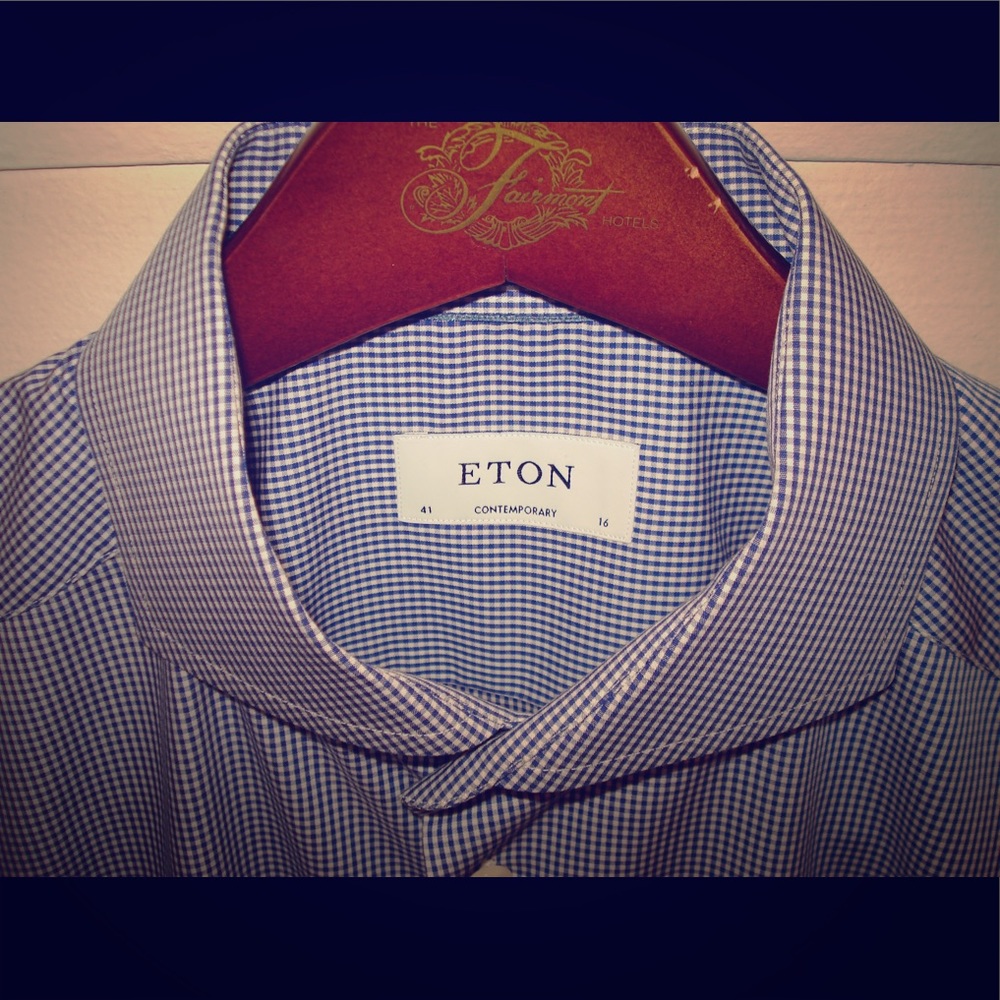 ETON Contemporary Fit Check Poplin 16 41