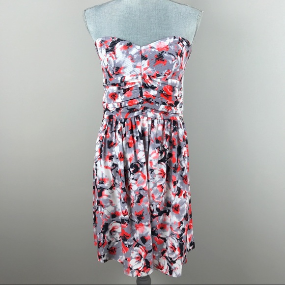 {Parker} Melrose Silk Strapless Floral-Print Dress - Picture 3 of 8