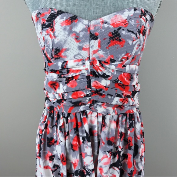 {Parker} Melrose Silk Strapless Floral-Print Dress - Picture 4 of 8