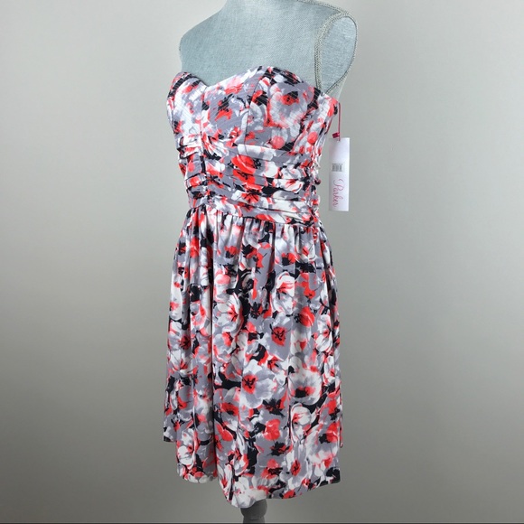 {Parker} Melrose Silk Strapless Floral-Print Dress - Picture 5 of 8