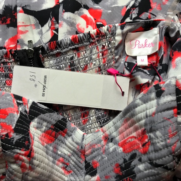 {Parker} Melrose Silk Strapless Floral-Print Dress - Picture 8 of 8