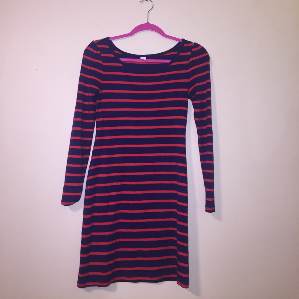 OLD NAVY RED AND NAVY STRIPED DRESS