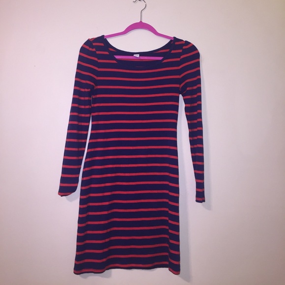OLD NAVY RED AND NAVY STRIPED DRESS - Picture 1 of 1