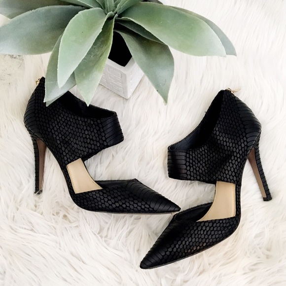 jessica simpson black snakeskin heels