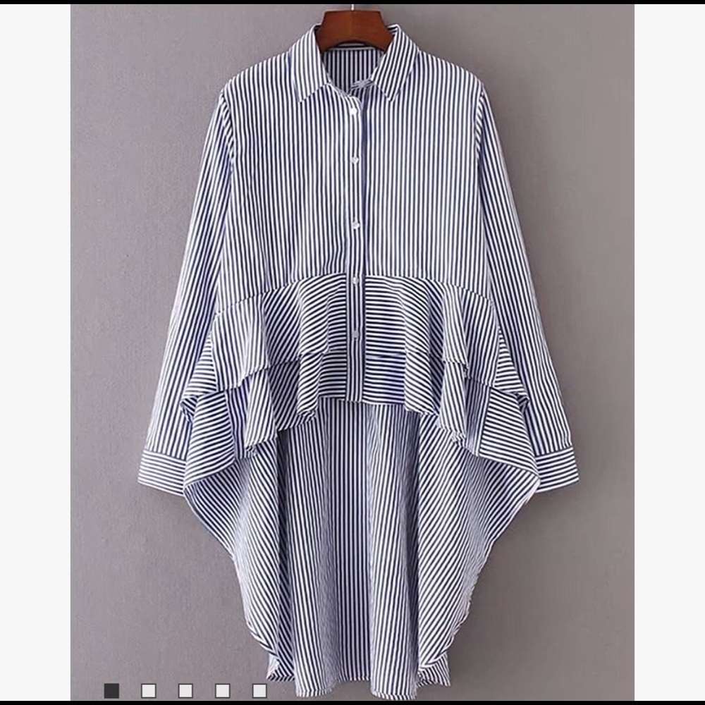 High-low Button Up