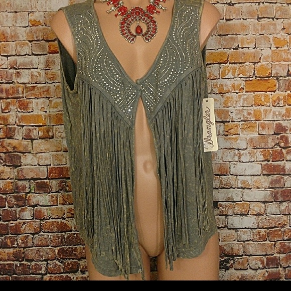 NWT Bling Fringe Vest Medium - Picture 2 of 4