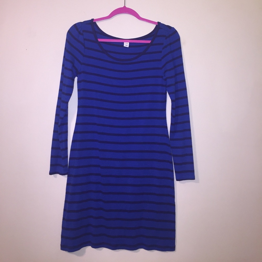 OLD NAVY BLUE AND BLACK STRIPED DRESS