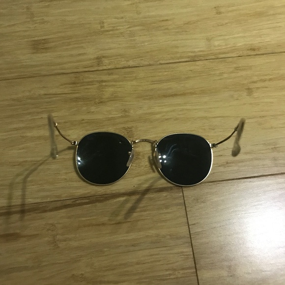 Ray-Ban Gold Metal Sunglasses Circular Green Lense - Picture 3 of 5