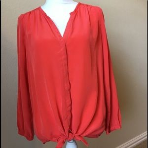 Joie Coral Silk Blouse