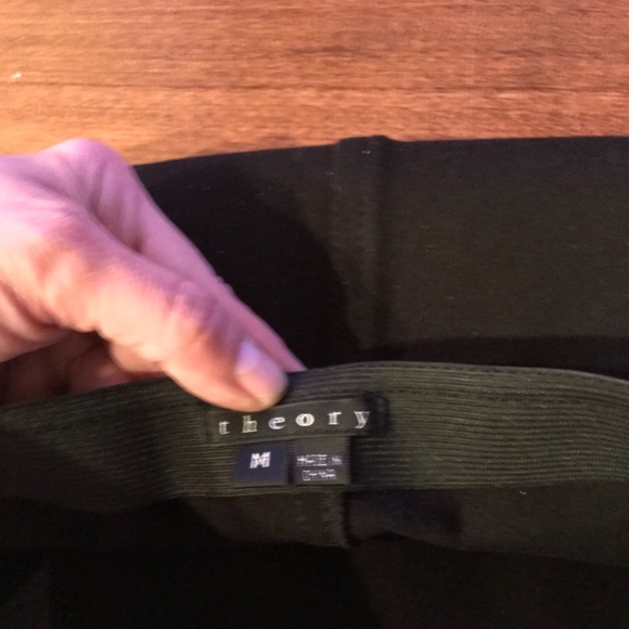 Theory Black Glove Leather Ruched Mini Skirt sz M - Picture 6 of 6