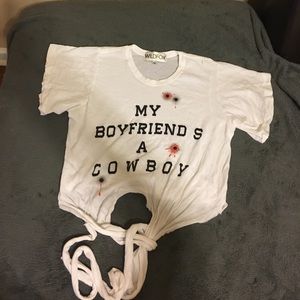 Wild fox boyfriend crop top