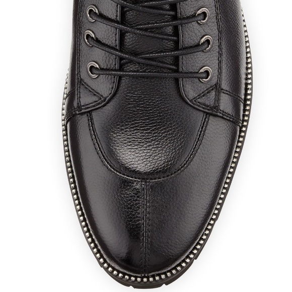 Zanzara Capri Zip-Trim Leather Lace Up Boots,8.5