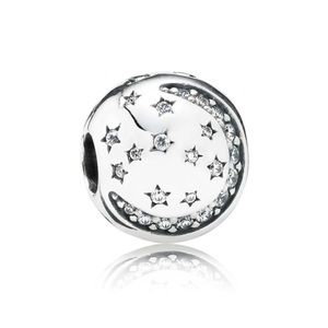 Pandora Twinkling Night Stars &a Moon Clip Charm