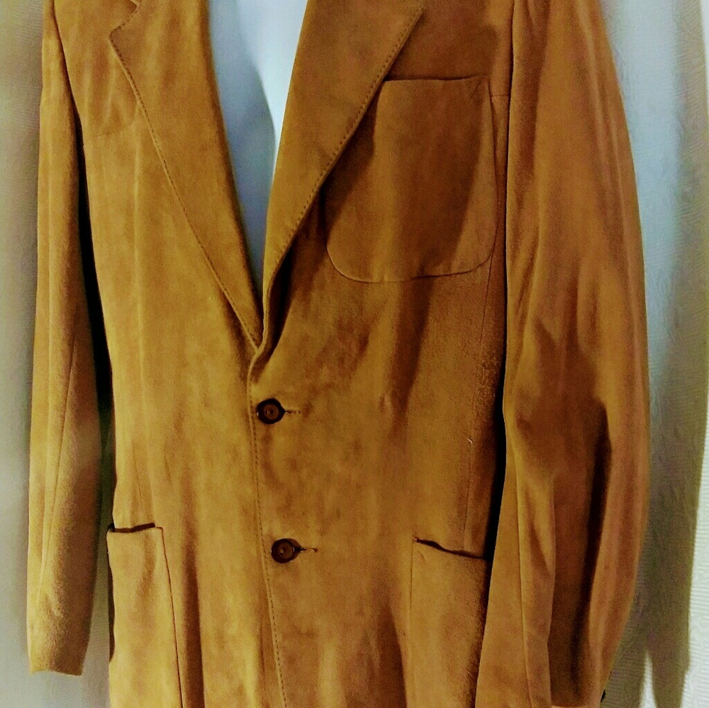Suade Coat 2 Buttons Brown
