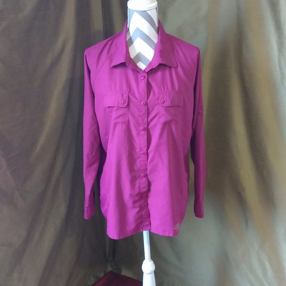 😺 Magenta Cabela's Button-Down Shirt