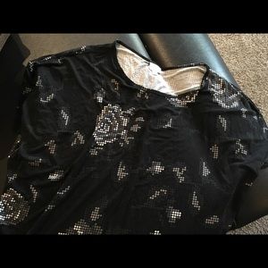 LuLaRoe Irma Black with Pixelated Roses