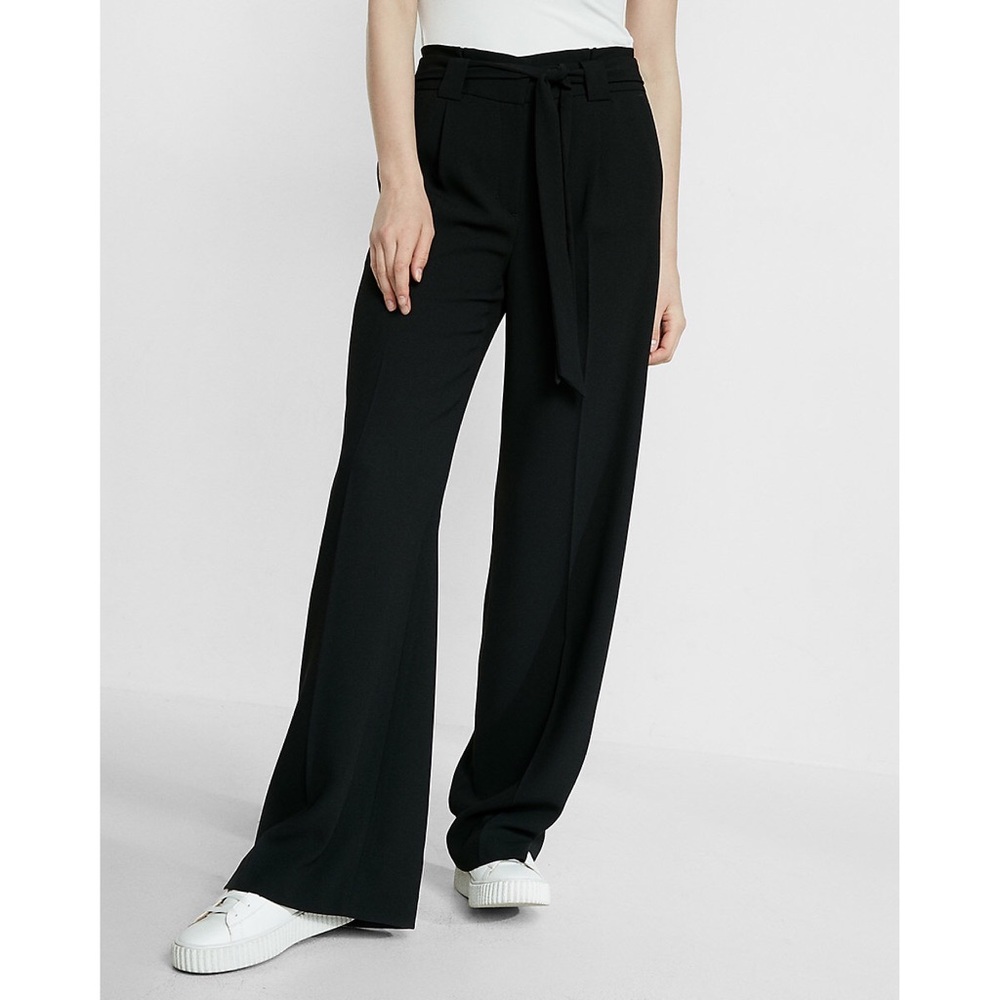 Express high waist sash wide leg pant