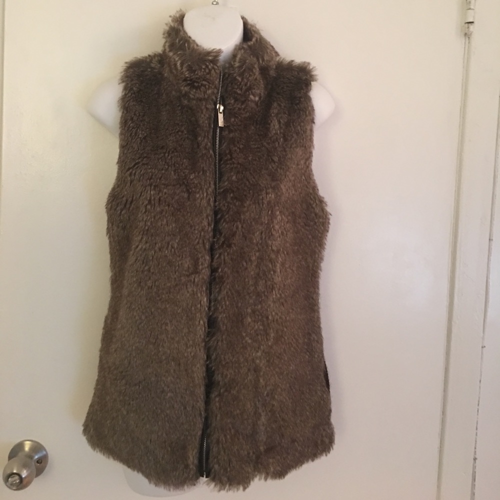 Confess Faux Fur Brown Vest
