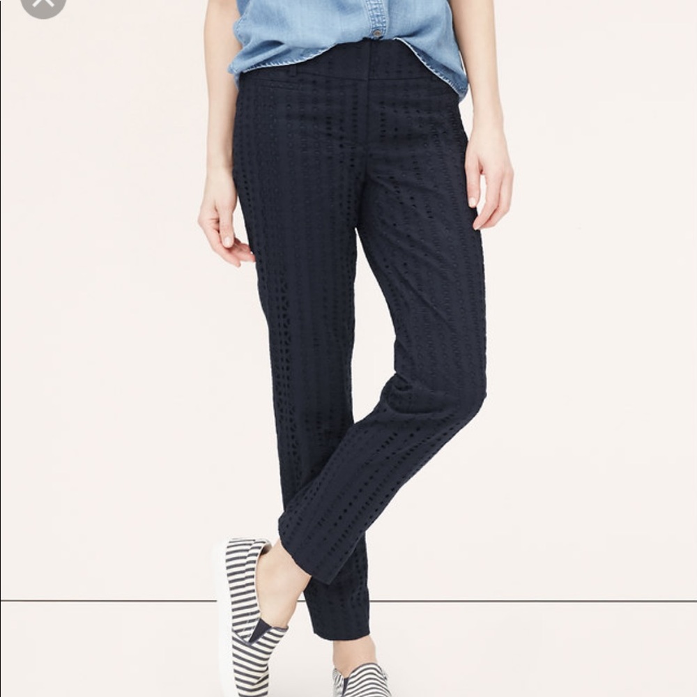 Ann Taylor LOFT eyelet ankle pants