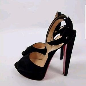 Christian Louboutin Black Suede Platform 39.5/9.5