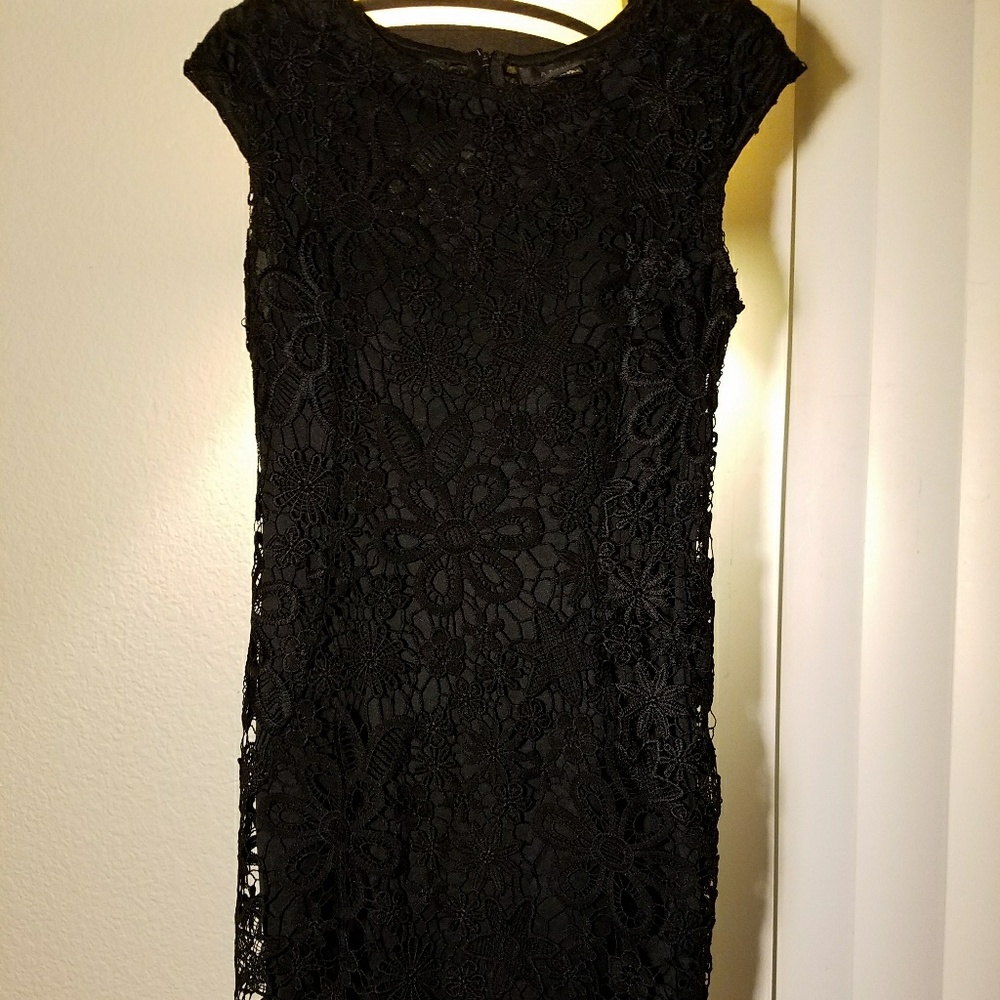 Amisu Black Lace Dress