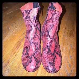 Jeffery Campbell's red and black booties