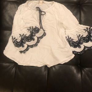 Crop Top with Bell Sleeves