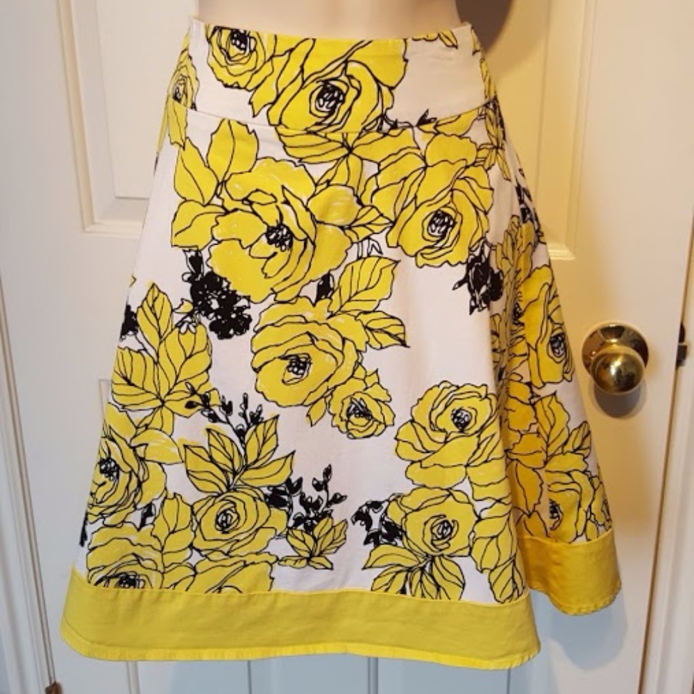 Floral skirt yellow roses