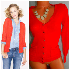 J CREW Cardigan Sweater ALPACA WOOL Small ORANGE J CREW Cardigan Sweater ALPACA WOOL Small ORANGE