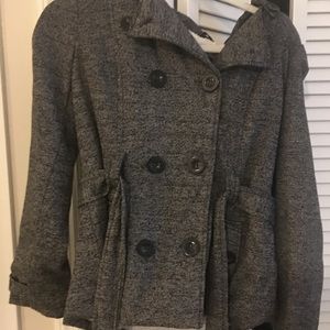 Fleece lining dark gray coat-- fits small/medium