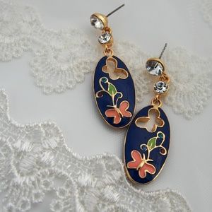Indigo Butterfly Earrings