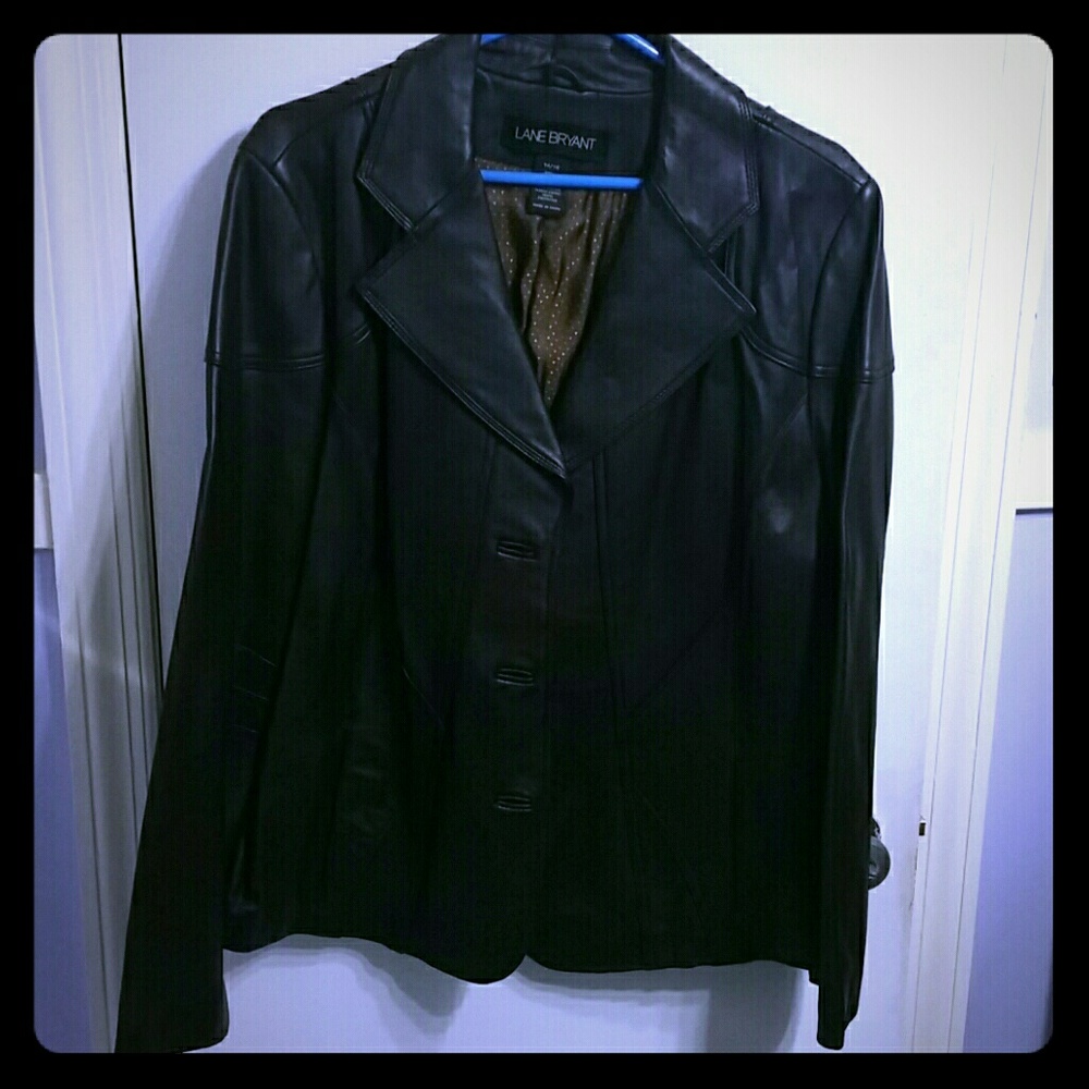 Brown leather jacket