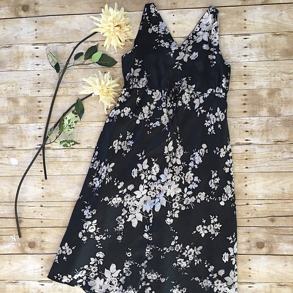GAP Dresses & Skirts - GAP Maternity Floral Black Silk Dress