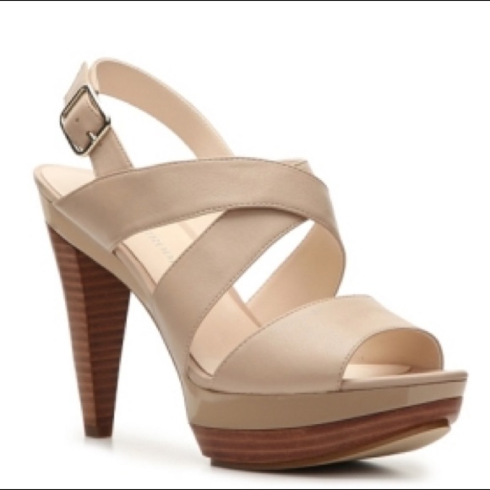AUDREY BROOKE ABRAM NUDE OPEN TOE HEEL SANDAL