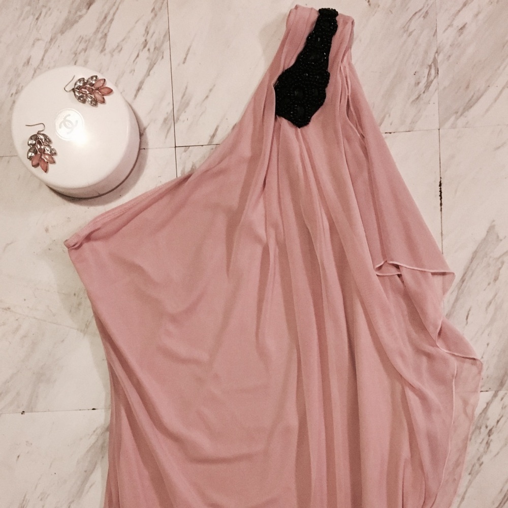 Millennial Pink One Shoulder Dress