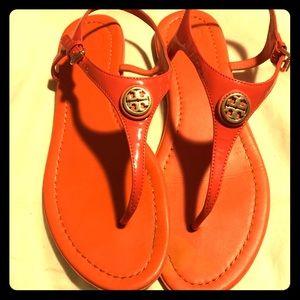 Orange Tory and Burch Sandals 9.5