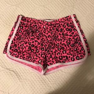 Justice leopard print running shorts sz 18 girls