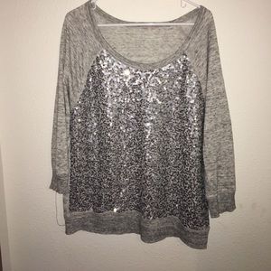 Gray Sequin Sweater from GAP