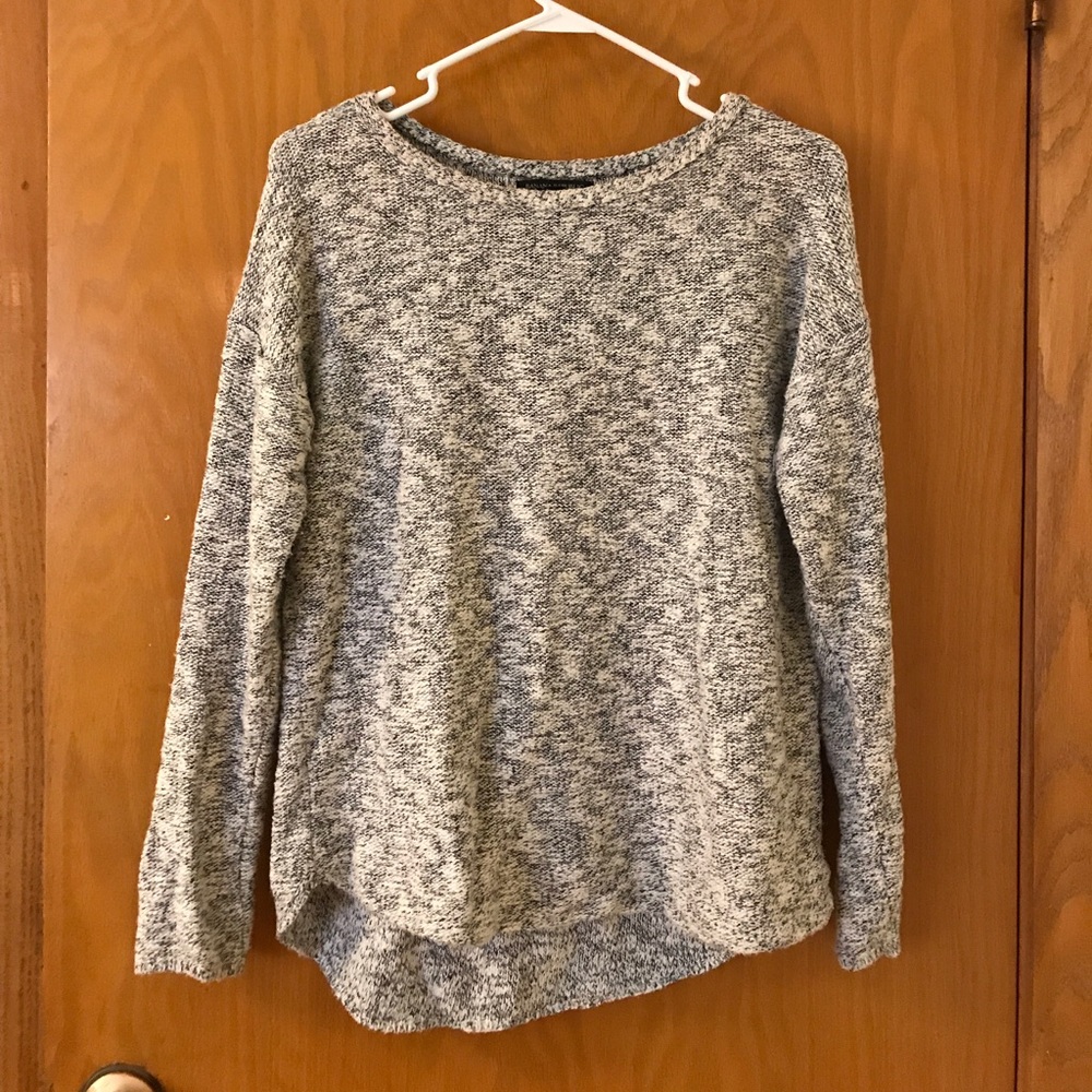 Cozy, comfy gray boat neck sweater from Banana