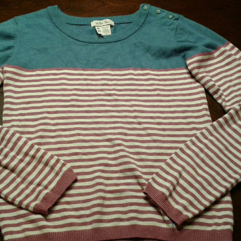 Matilda Jane sweater sz 12 purple blue stripe vguc