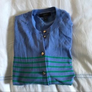 Jcrew periwinkle and green cardigan Jcrew periwinkle and green cardigan