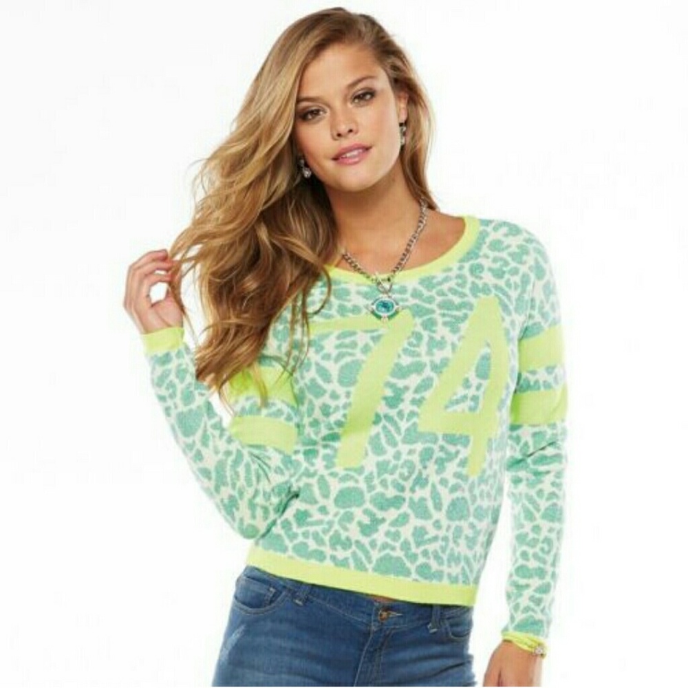 Juicy Couture Animal Print 74 Green Sweater