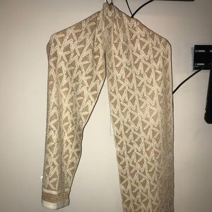 Gold and White Sparkly MK scarf