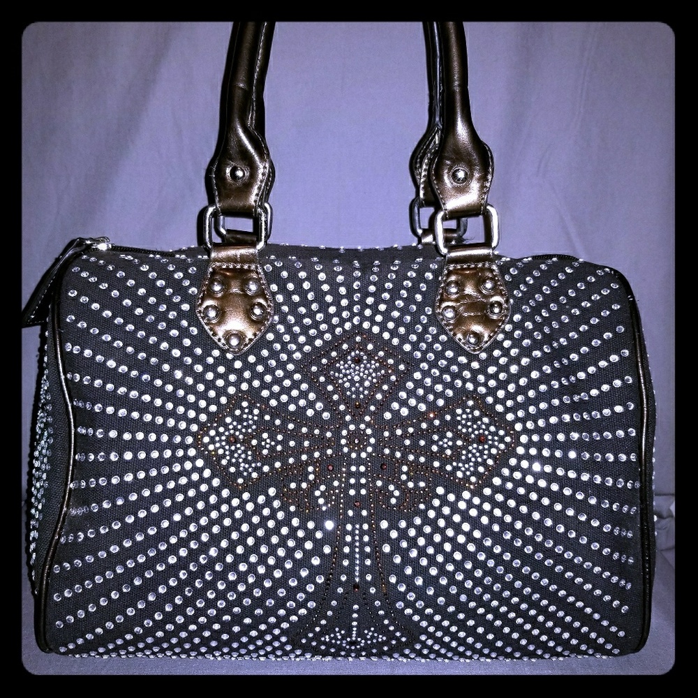 Black Rhinestone Cross bag