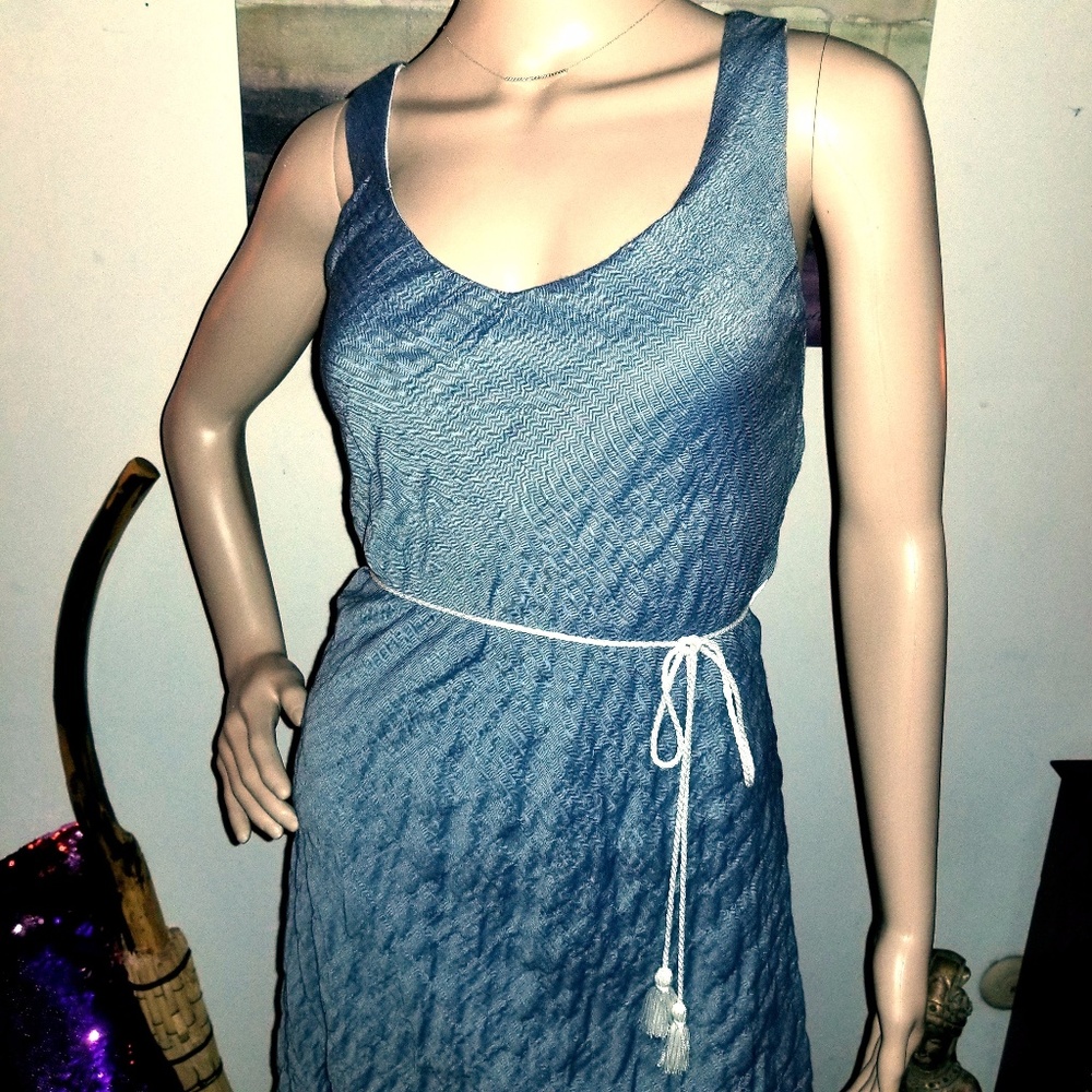 ๐DREW Indigo Belted Asymmetrical Krista Dress - Picture 4 of 7