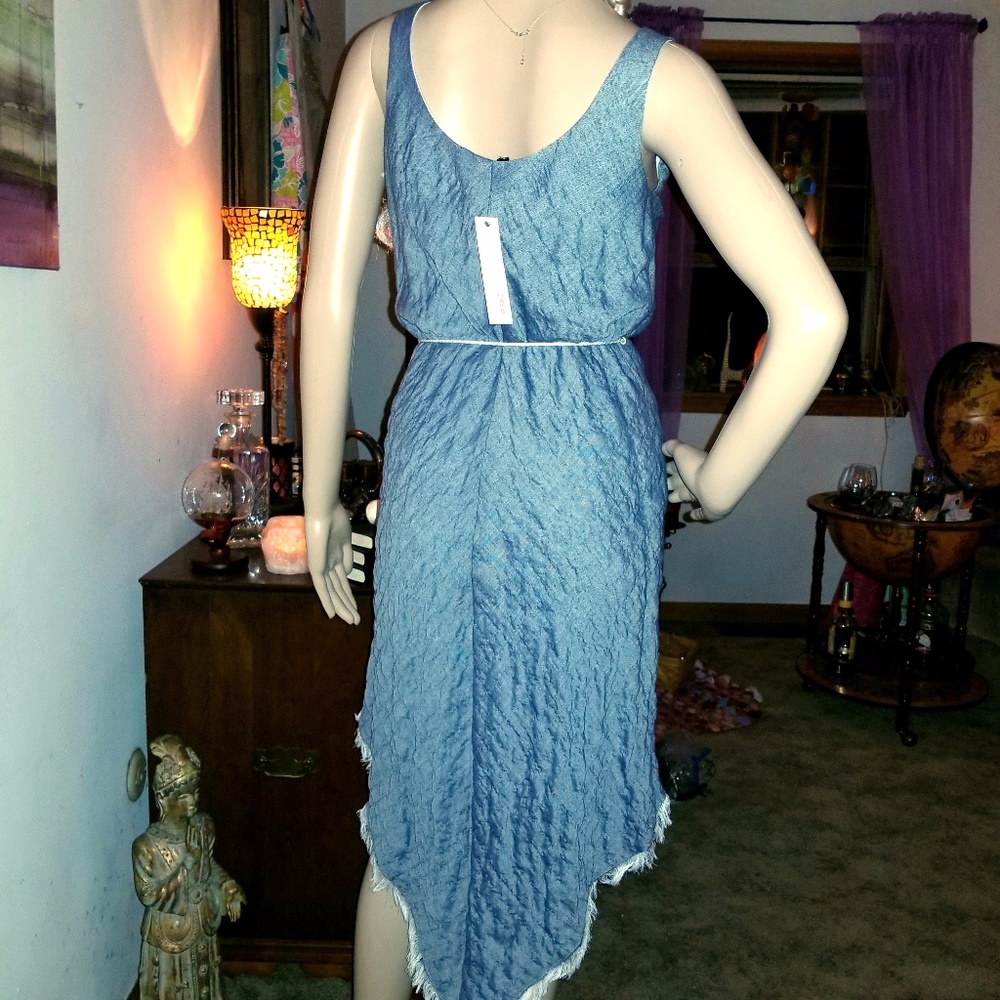 ๐DREW Indigo Belted Asymmetrical Krista Dress - Picture 6 of 7