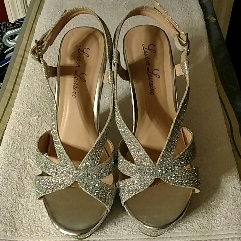 Silver Rhinestone Platform Shoes