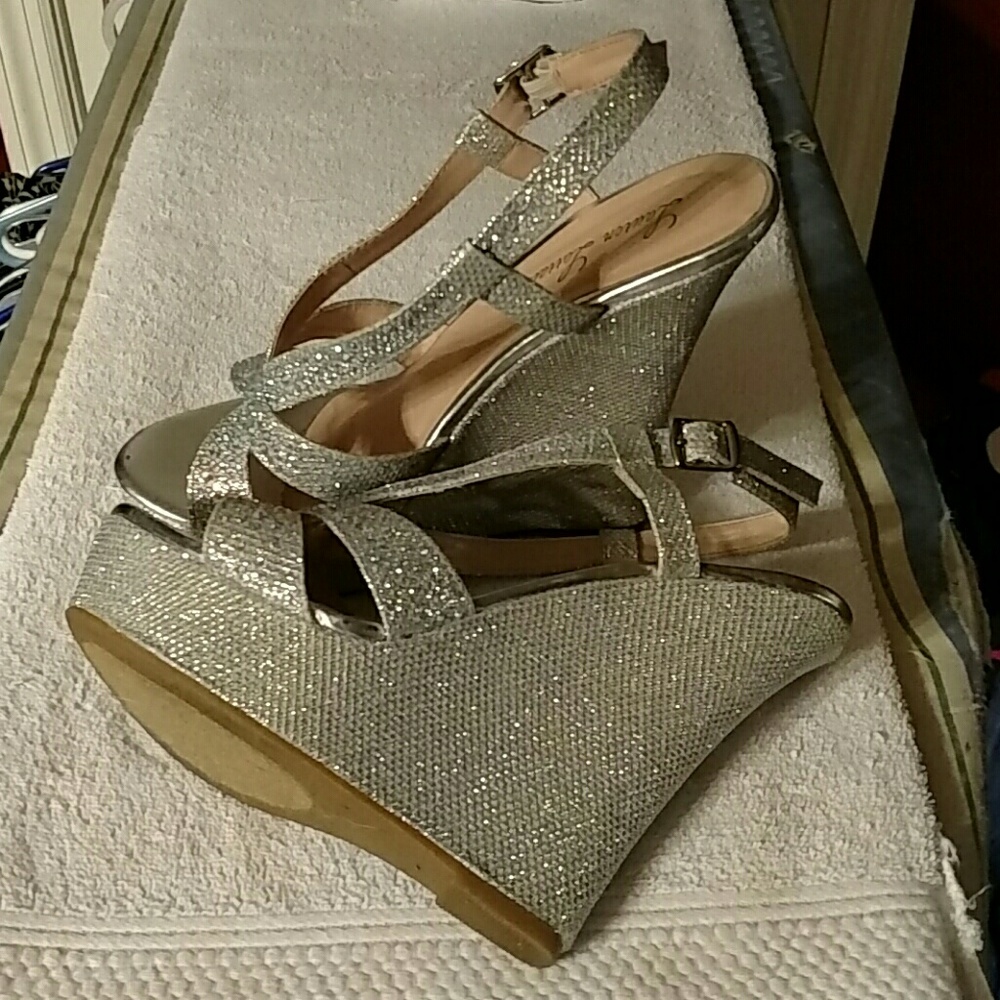 Silver Rhinestone Platform Shoes - Picture 3 of 3