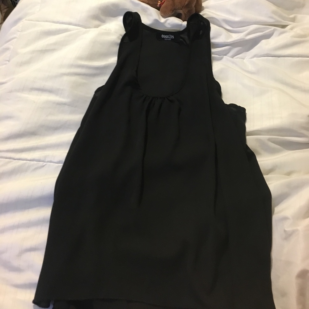SHEER BLACK TANK TOP BLOUSE