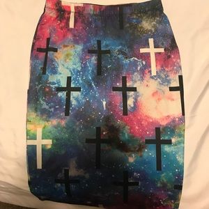 Galaxy skirt with crosses